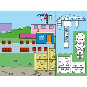 Набор для творчества Ранок Раскрашиваем, вырезаем, клеим Кто строит дом? (С1364005У) - Pampik - 2