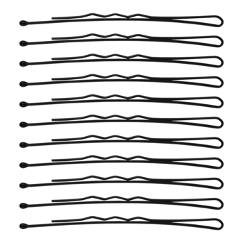 Набір фрезерних невидимок для волосся SPL, 7 см, 24 шт., чорний (3020-0070) - Pampik - 2