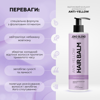 Оттеночный бальзам для волос Joko Blend Anti-Yellow, 250 мл - Pampik - 3