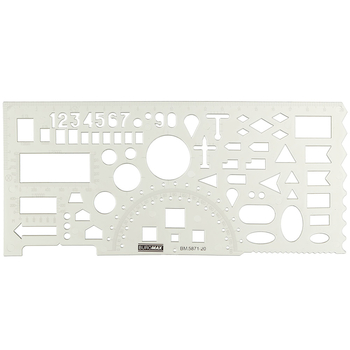 Лінійка-трафарет Офіцерська 20 см димчаста (BM.5871-20) - Pampik - 2