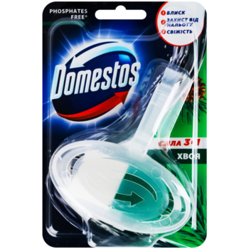 Блок для унитаза гигиенический Domestos Сила 3в1 Хвоя, 35 г - Pampik
