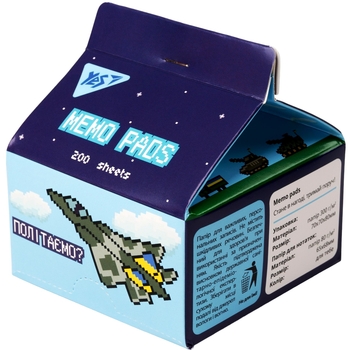Бумага для заметок Yes Tetra Pak 8bit RU 7х7.5 см 200 листов (170372) - Pampik - 2