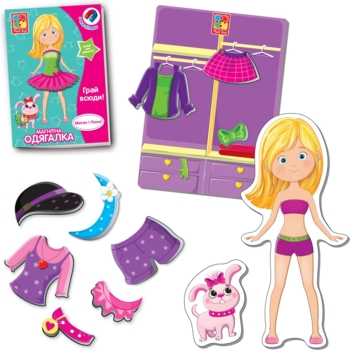 Игра настольная Vladi Toys магнитная одевалка Меган и Полли (VT3702-11) - Pampik - 2