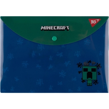 Папка-конверт Yes Minecraft Creeper B5, на кнопке (492225) - Pampik