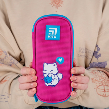 Пенал мягкий Kite Kitten & Clew 21x8.5x4.5 см розовый (K24-662-19) - Pampik - 4