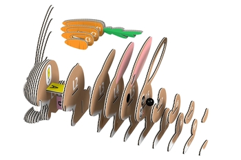Збірна 3Д модель Eugy Зоопарк Кролик (XEG-071) - Pampik - 2