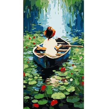 Набір для розпису по номерах Strateg Прогулянка по озеру 50х25 см (WW153) - Pampik