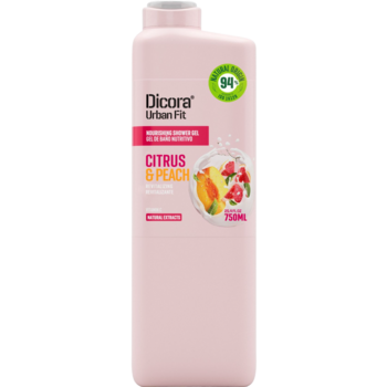 Живильний гель для душу Dicora Urban Fit Цитрус та персик 750 мл - Pampik