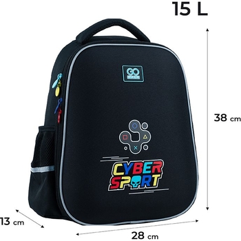 Рюкзак GoPack Education напівкаркасний GO24-165M-5 Cyber Sport - Pampik - 3