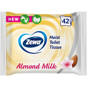 Влажная туалетная бумага Zewa Almond Milk Moist, 42 шт. - Pampik