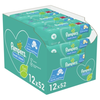 Дитячі вологі серветки Pampers Fresh Clean, 624 шт. (12 уп. по 52 шт.) - Pampik - 2