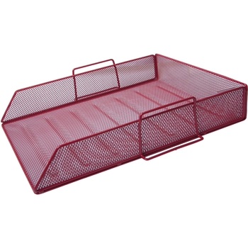 Лоток для паперів Buromax горизонтальний металевий 33.5х27.5х7.8 см червоний (BM.6254-05) - Pampik