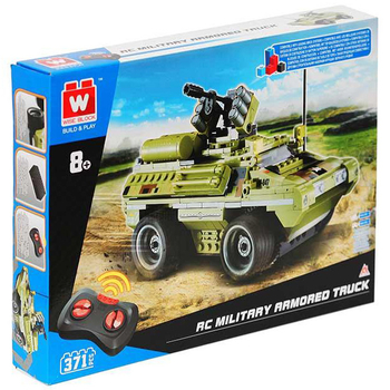 Машинка-конструктор на дистанційному керуванні Wise Block Військовий броньований позашляховик 371 деталь (EU389047) - Pampik - 6