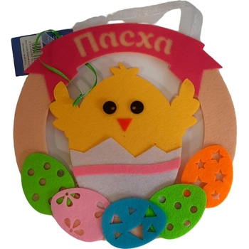 Вінок Аплі Краплі Великодній №4 ціпа з писанками з фетру - Pampik
