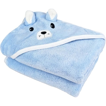 Дитячий рушник-куточок HomeBrand з вишивкою 80х80 см блакитний (60089) - Pampik