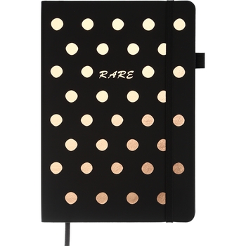 Блокнот деловой Buromax Rare А5 96 л. без линирования (черный бумага) обложка искусственная кожа золотой (BM.295422-23) - Pampik