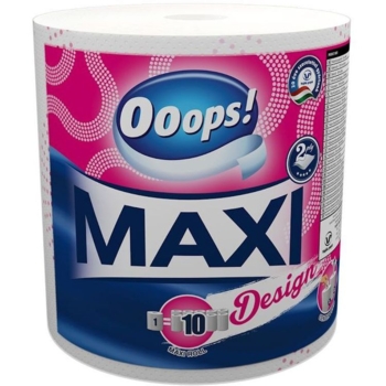Бумажные полотенца Ooops! Maxi Design двухслойные, 500 отрывов, 1 рулон - Pampik