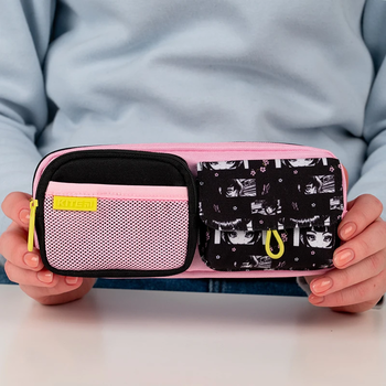 Пенал мягкий Kite 8.5x22x3.5 см розово-черный (K24-2701-5) - Pampik - 4