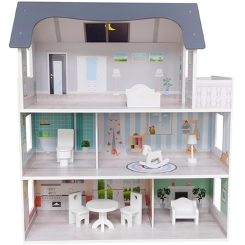 Дерев'яний іграшковий будиночок FreeON сірий - Pampik