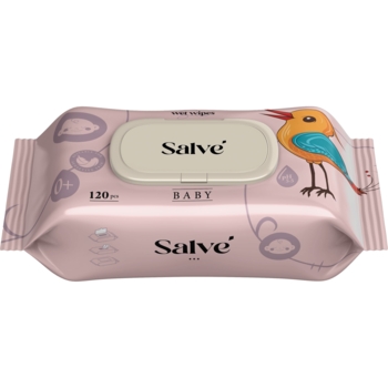 Дитячі вологі серветки Salve рожеві,120 шт. - Pampik