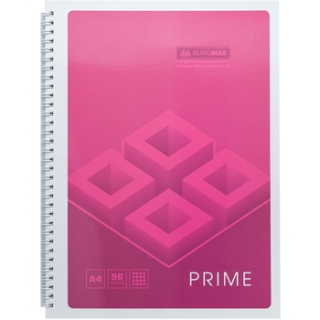 Тетрадь Buromax Prime на пружине А4, 96 листов розовая (BM.24451101-10) - Pampik