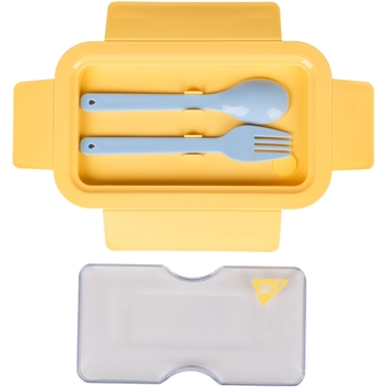 Ланч-бокс Yes Fusion с принадлежностями, желто-голубой, 850 мл (708168) - Pampik - 3