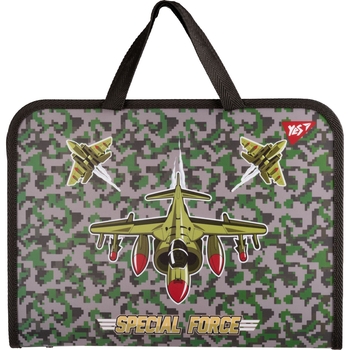 Папка-портфель Yes FC Military на молнии с тканевыми ручками (492243) - Pampik