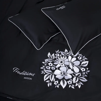 Пододеяльник MirSon Traditions 0055 Сатин Elit Black Pearl 110х140 см (2200008706197) - Pampik