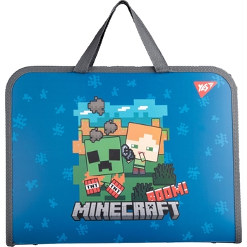 Папка-портфель Yes Minecraft Alex FC на молнии, с тканевыми ручками (492237) - Pampik