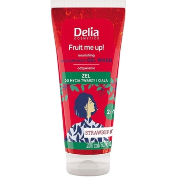 Гель для миття обличчя та тіла Delia Cosmetics Fruit Me Up! з ароматом полуниці 200 мл - Pampik
