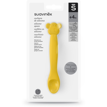 Ложка силиконовая Suavinex Animal с обезьяной, желтая (401353) - Pampik - 3