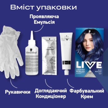 Фарба для волосся Schwarzkopf Live Urban Metallics U67 Blue Mercury - Pampik - 3