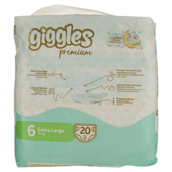 Підгузки на липучках Giggles Premium 6 (15+ кг), 20 шт. - Pampik - 2