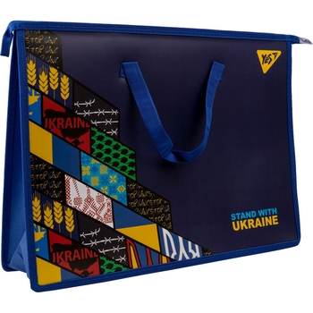 Папка-портфель YES Stand with Ukraine с тканевыми ручками А3 (492200) - Pampik - 2