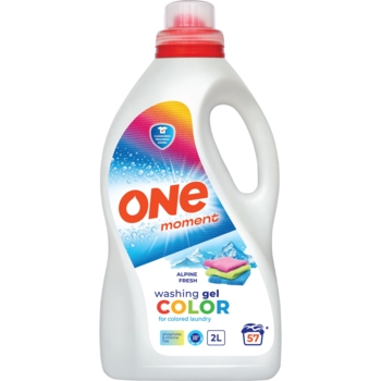 Гель для стирки цветных вещей One Moment Color Alpine Fresh, 2 л - Pampik
