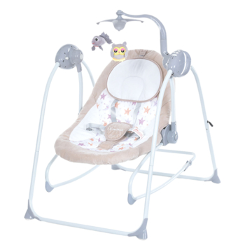 Качели-шезлонг El Camino ME 1076 Emma Beige Stars бежевая - Pampik