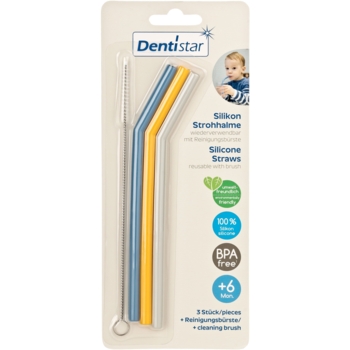 Набір силіконових соломин Dentistar, з йоржиком - Pampik