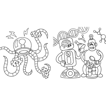 Новые водяные раскраски Видавництво Ранок Роботы (N1377007У) - Pampik - 3