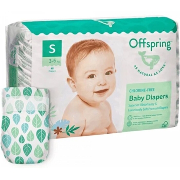 Подгузники Offspring Leave S (3-6 кг) 48 шт. (DP-OI-FAT-S48P-LEA) - Pampik
