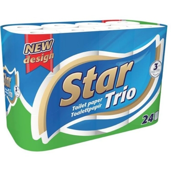 Туалетний папір Ooops! Star Trio, тришаровий, 24 рулони - Pampik