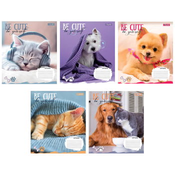 Набір зошитів 1 Вересня Be cute А5 в косу лінію 12 аркушів 25 шт. (766927) - Pampik