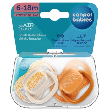 Пустышка силиконовая Canpol babies Mountains симметричная, 6-18 месяцев, 2 шт., желтый (34/931_yel) - Pampik - 6