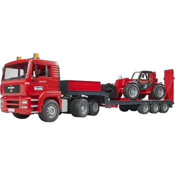 Игровой набор Bruder Тягач MAN TGA с прицепом и телескопический погрузчик Manitou MLT 633 1:16 (02774) - Pampik - 9