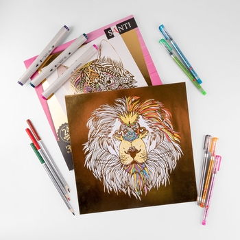 Раскраска антистресс Santi Animals золотая 24 листа (742951) - Pampik - 3