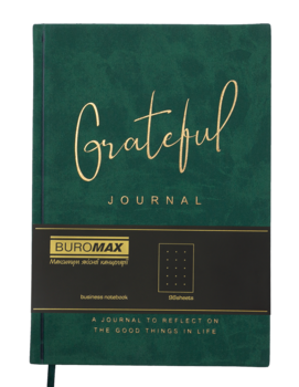 Блокнот деловой Buromax Grateful А5 96 л. в точку обложка искусственная кожа зеленый (BM.295319-04) - Pampik - 2