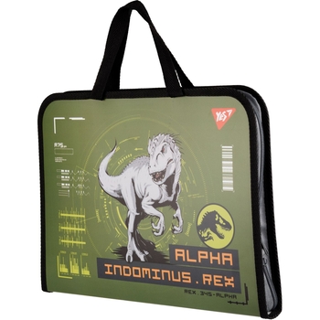 Папка-портфель Yes Jurassic World FC, на молнии, с тканевыми ручками хаки (492242) - Pampik - 2