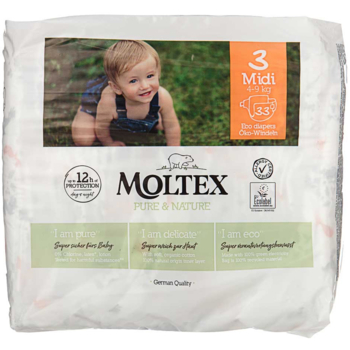 Подгузники-трусики Moltex Pure & Nature 3 (4-9 кг), 33 шт. - Pampik