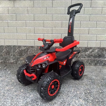 Машинка-каталка зі штовхачем Bambi M 5782EL-3 червона (35406) - Pampik - 2