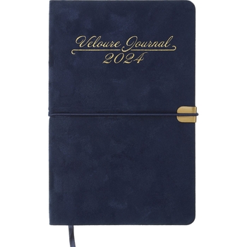 Еженедельник датирован Buromax Velour 2024 A5 синий (BM.2710-02) - Pampik