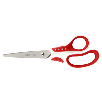 Ножницы Axent Shell 18 см бело-красные (6304-06-A) - Pampik